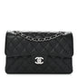 Caviar Quilted Small Double Flap Black
