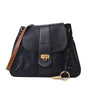 Grained Lambskin Calfskin Medium Lexa Shoulder Bag Navy