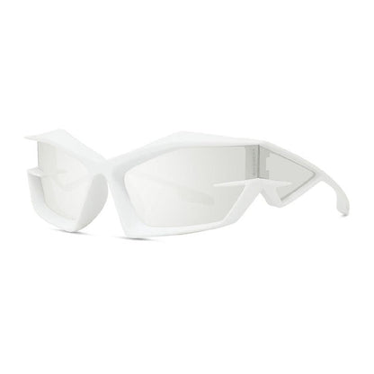 Givenchy Sunglasses Geometric Full Rim, White Frame and Smoke Mirror Lens GV40049U21C