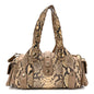 Snakeskin Calfskin Silverado Shoulder Bag Beige