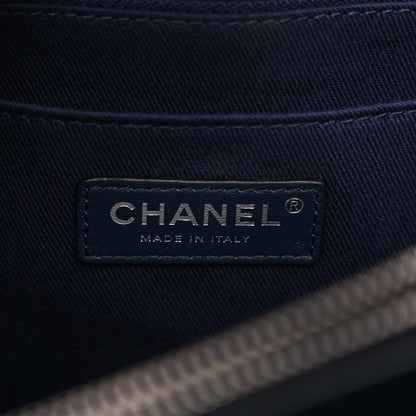 Grained Calfskin Medium Neo Executive Shopper Tote Dark Blue