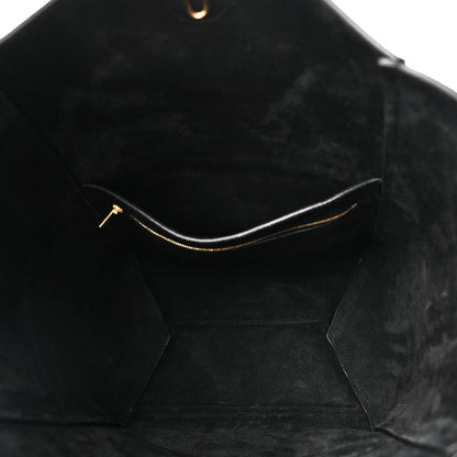 Soft Grained Calfskin Sangle Bucket Bag Black