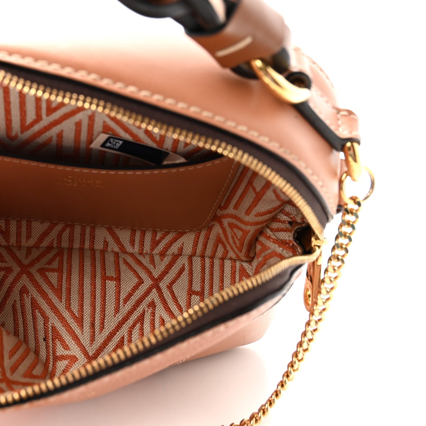 Calfskin Mini Daria Chain Bag Peach Bloom