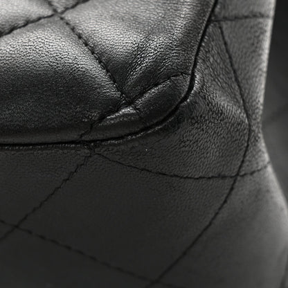 Lambskin Quilted Jumbo Single Flap Black