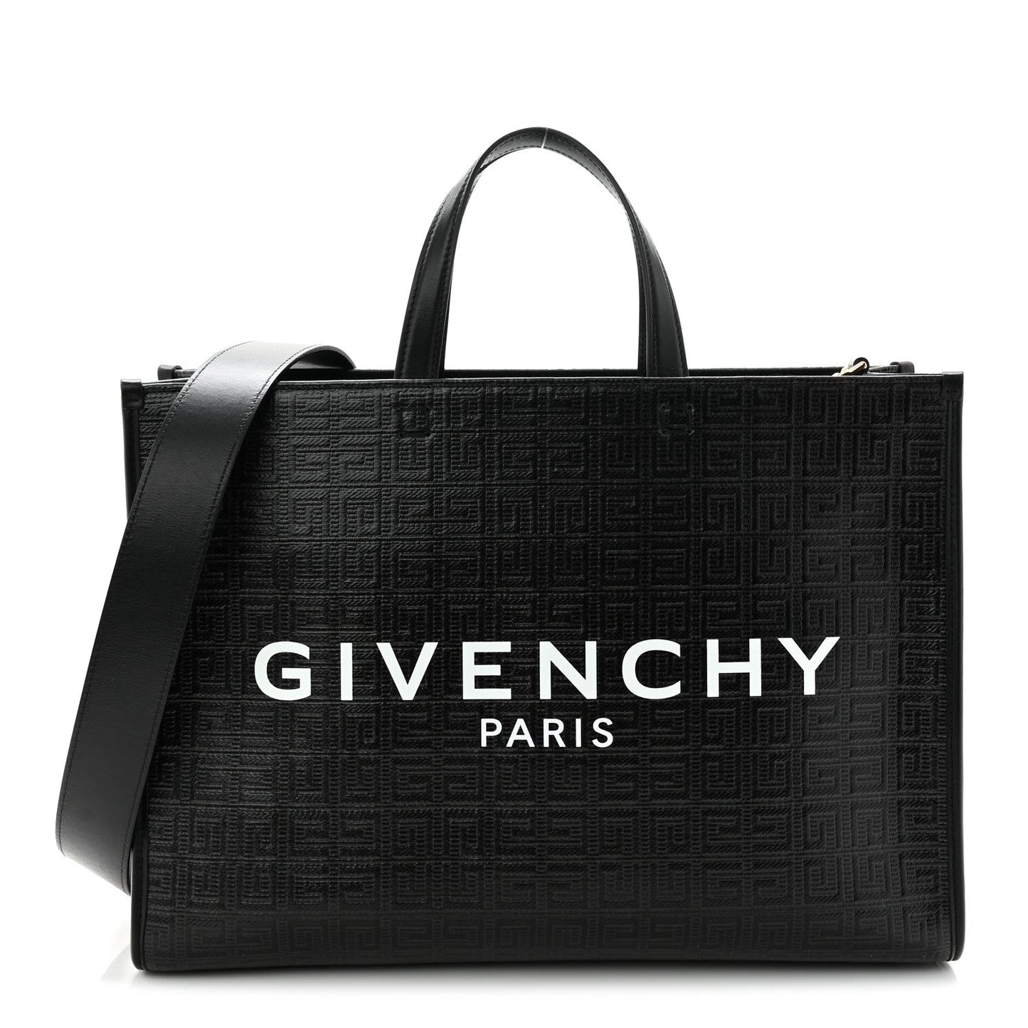 4G Coated Canvas Logo Medium G Tote Black