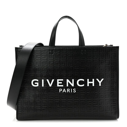 4G Coated Canvas Logo Medium G Tote Black