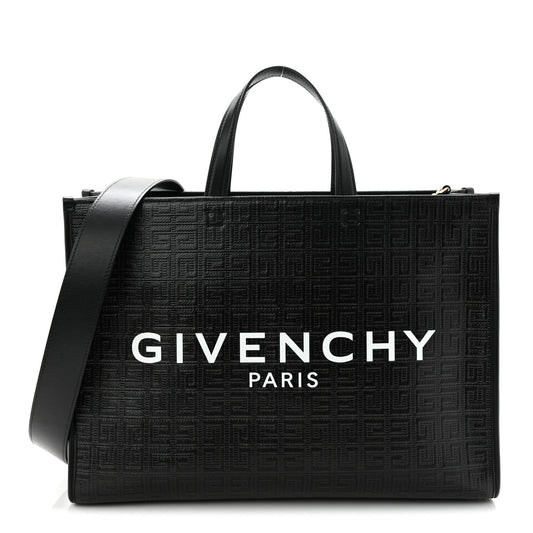 4G Coated Canvas Logo Medium G Tote Black