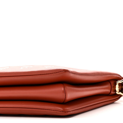 Lambskin Embossed Monogram Coussin PM Terracotta Brown