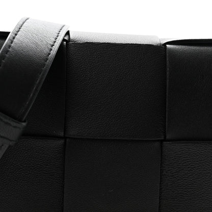 Lambskin Maxi Intrecciato Extra Mini Cassette Crossbody Bag Black