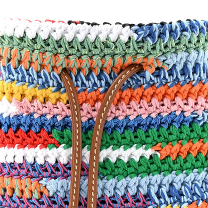 Fabric Crochet Drawstring Pouch Multicolor