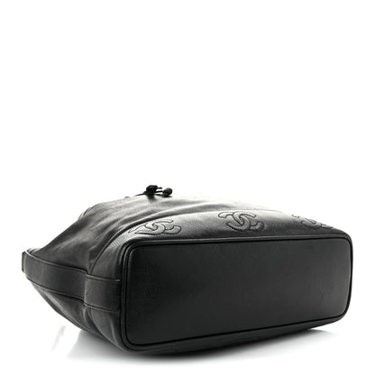 Caviar CC Drawstring Shoulder Bag Black