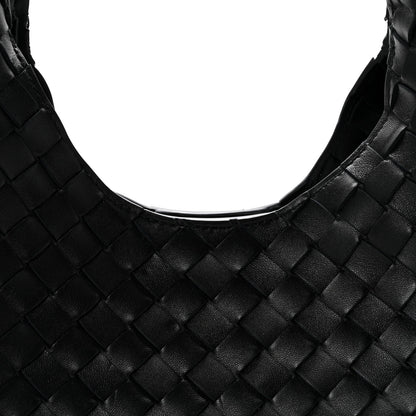 Nappa Intrecciato Small Campana Shoulder Bag Black