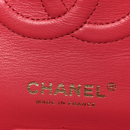 Caviar Quilted Medium Double Flap Pink