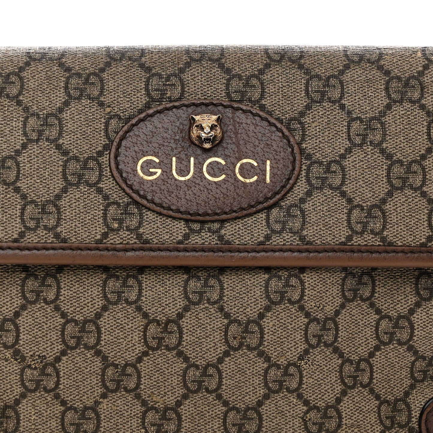 GG Supreme Monogram Neo Vintage Web Belt Bag Brown
