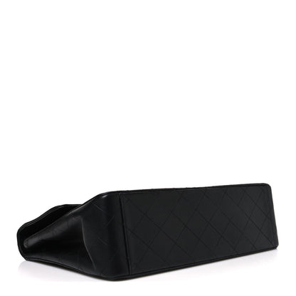 Lambskin Quilted XL Jumbo Single Flap Black