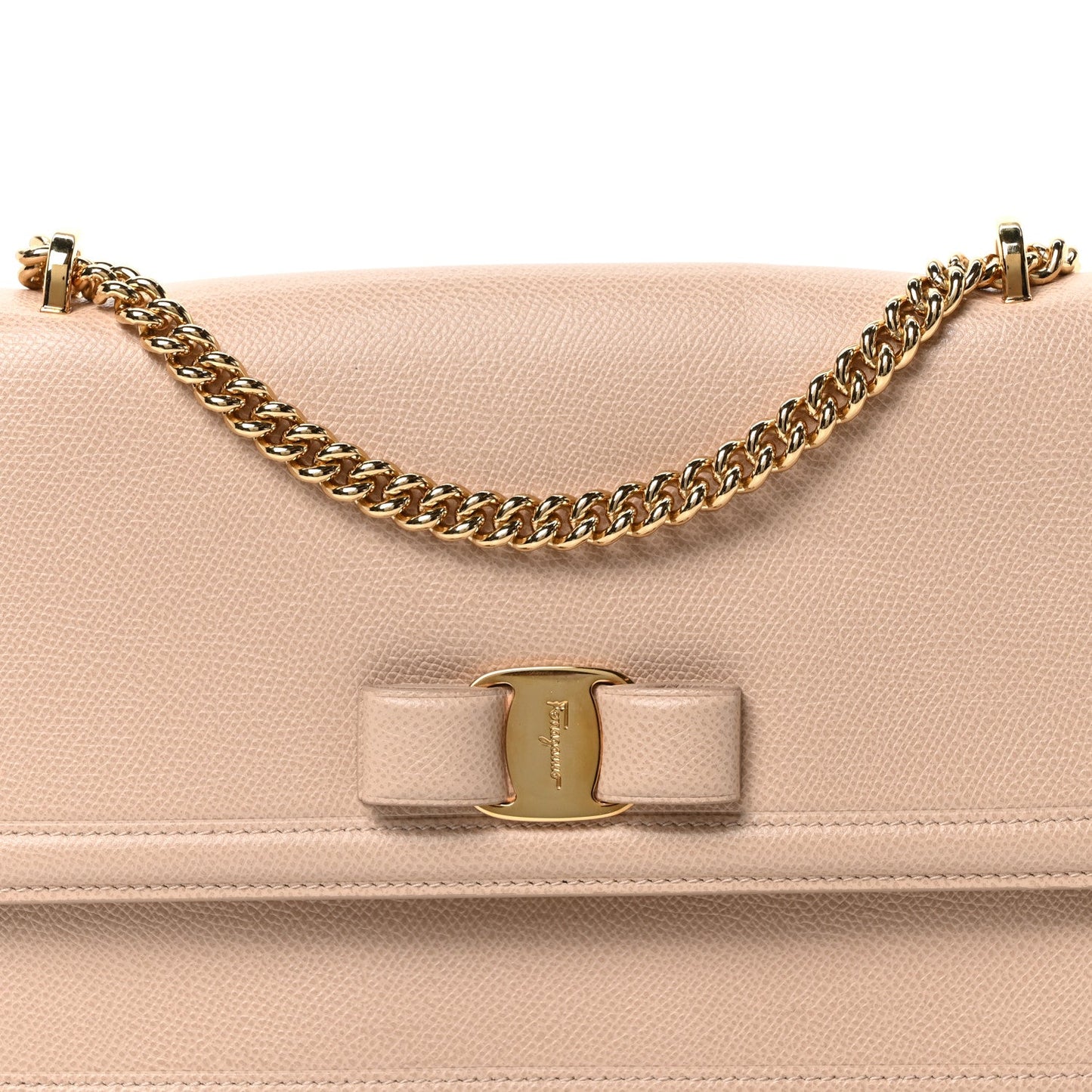 Printed Calfskin Ginny Shoulder Bag Beige