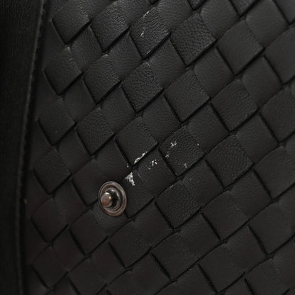 Calfskin Intrecciato Sassolungo Backpack Black Multicolor