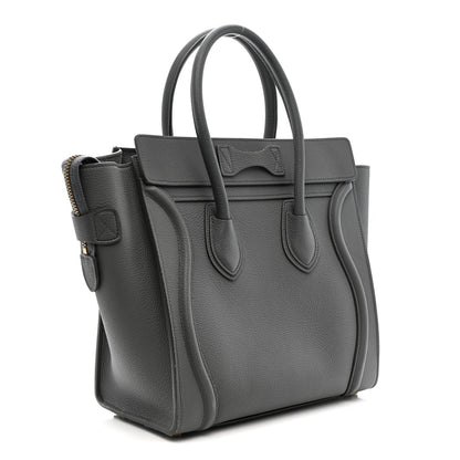 Baby Drummed Calfskin Micro Luggage Kohl