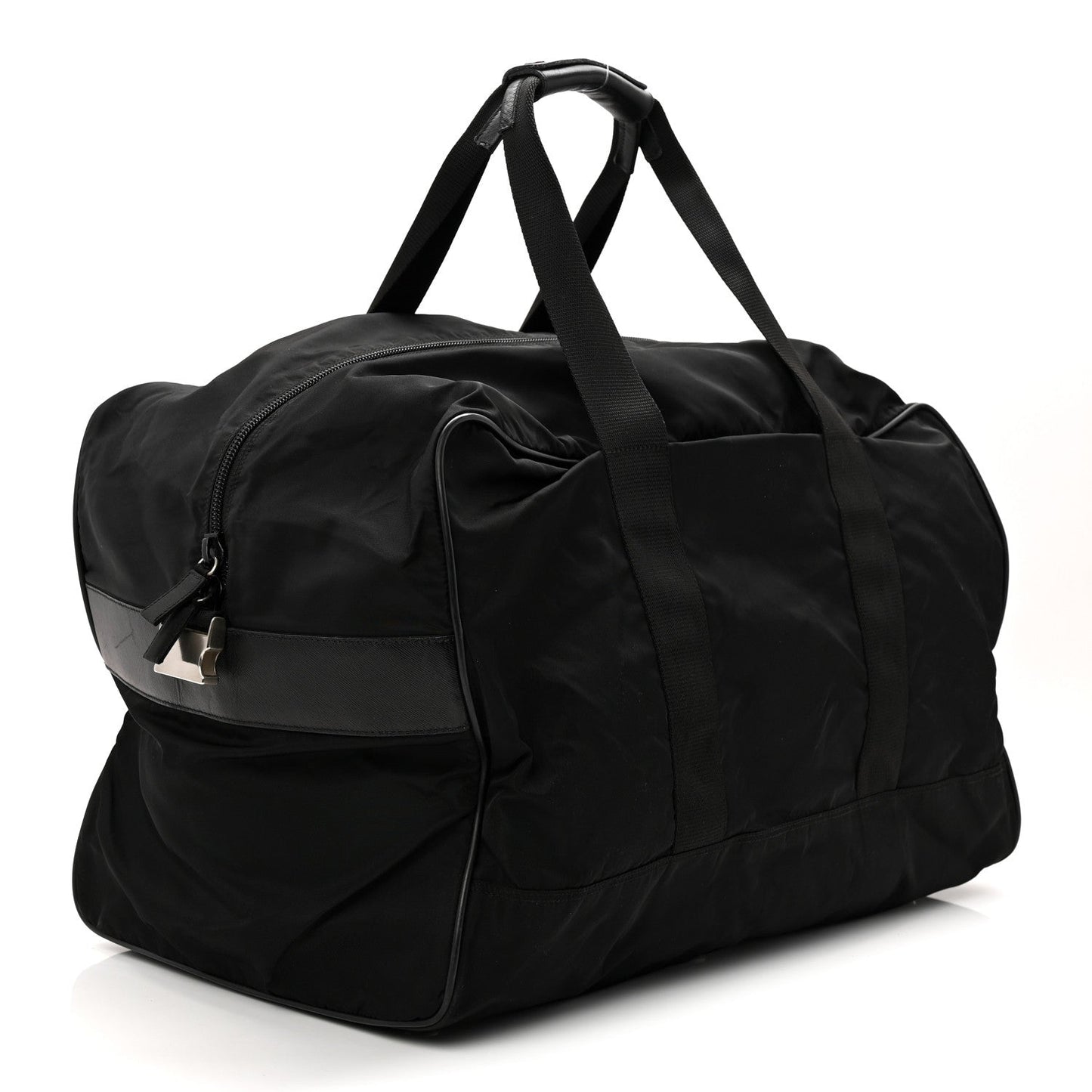 Tessuto Nylon Saffiano Viaggio Duffle Black