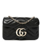 Lambskin Matelasse Mini GG Marmont Shoulder Bag Black