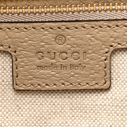 GG Supreme Monogram Textured Dollar Calfskin Web Medium Ophidia Shopping Tote Beige Mystic White Oatmeal