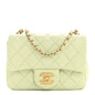 Lambskin Quilted Mini Pearl Crush Flap Light Green