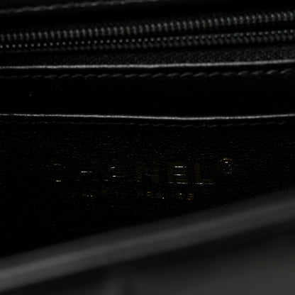 Lambskin Resin Crystal Square Quilted Mini Monacoco Flap Black