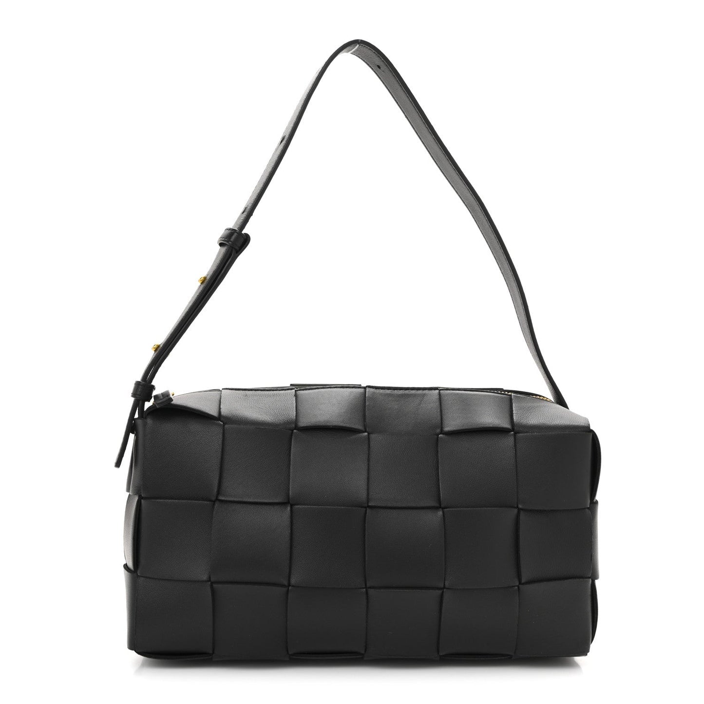 Lambskin Maxi Intrecciato Brick Cassette Bag Black