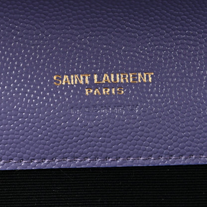 Grain De Poudre Textured Mixed Matelasse Triquilt Monogram Clutch Dark Wisteria