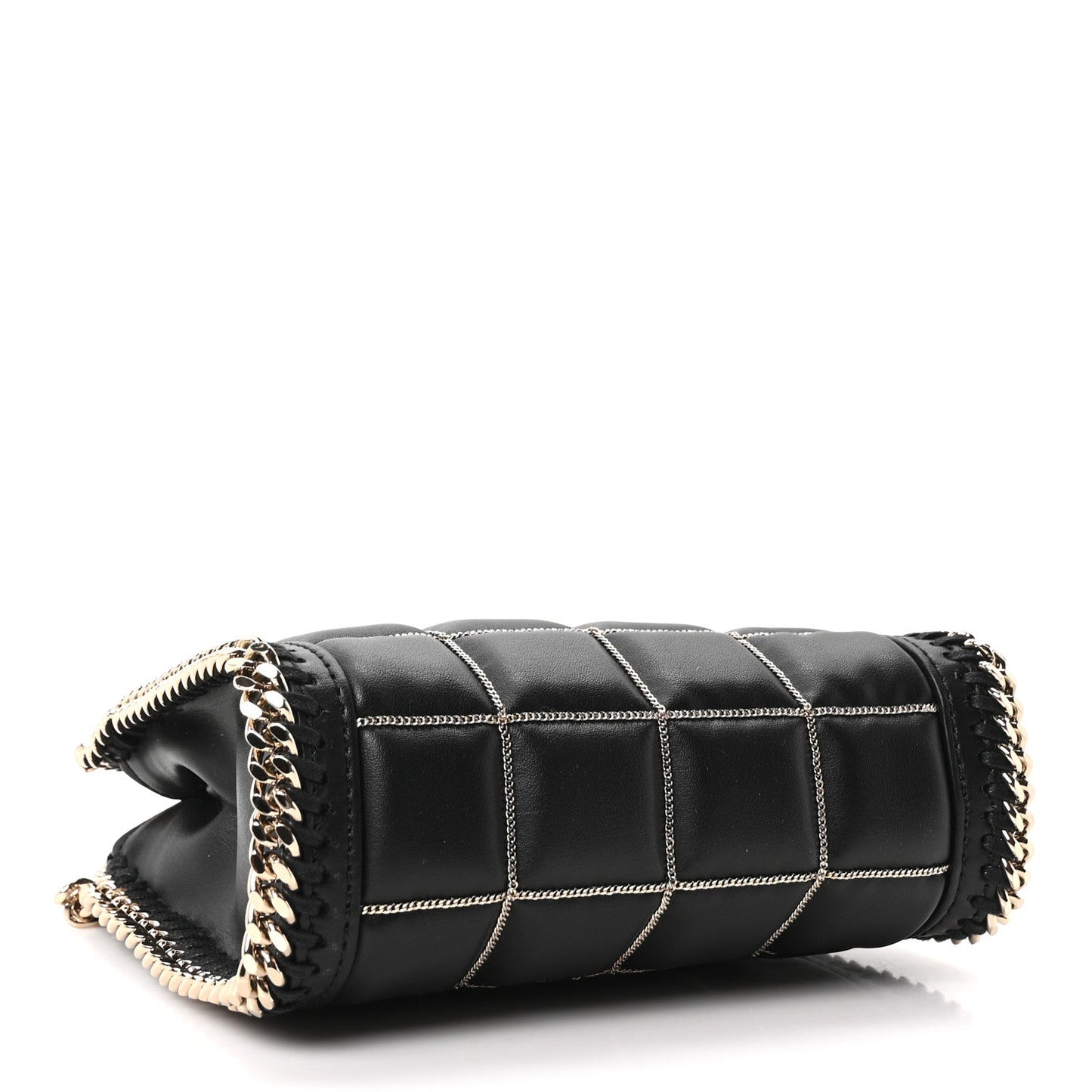 Vegan Leather Quilted Tiny Falabella Tote Black