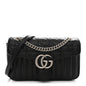 Calfskin Matelasse Aria Small GG Marmont Shoulder Bag Black