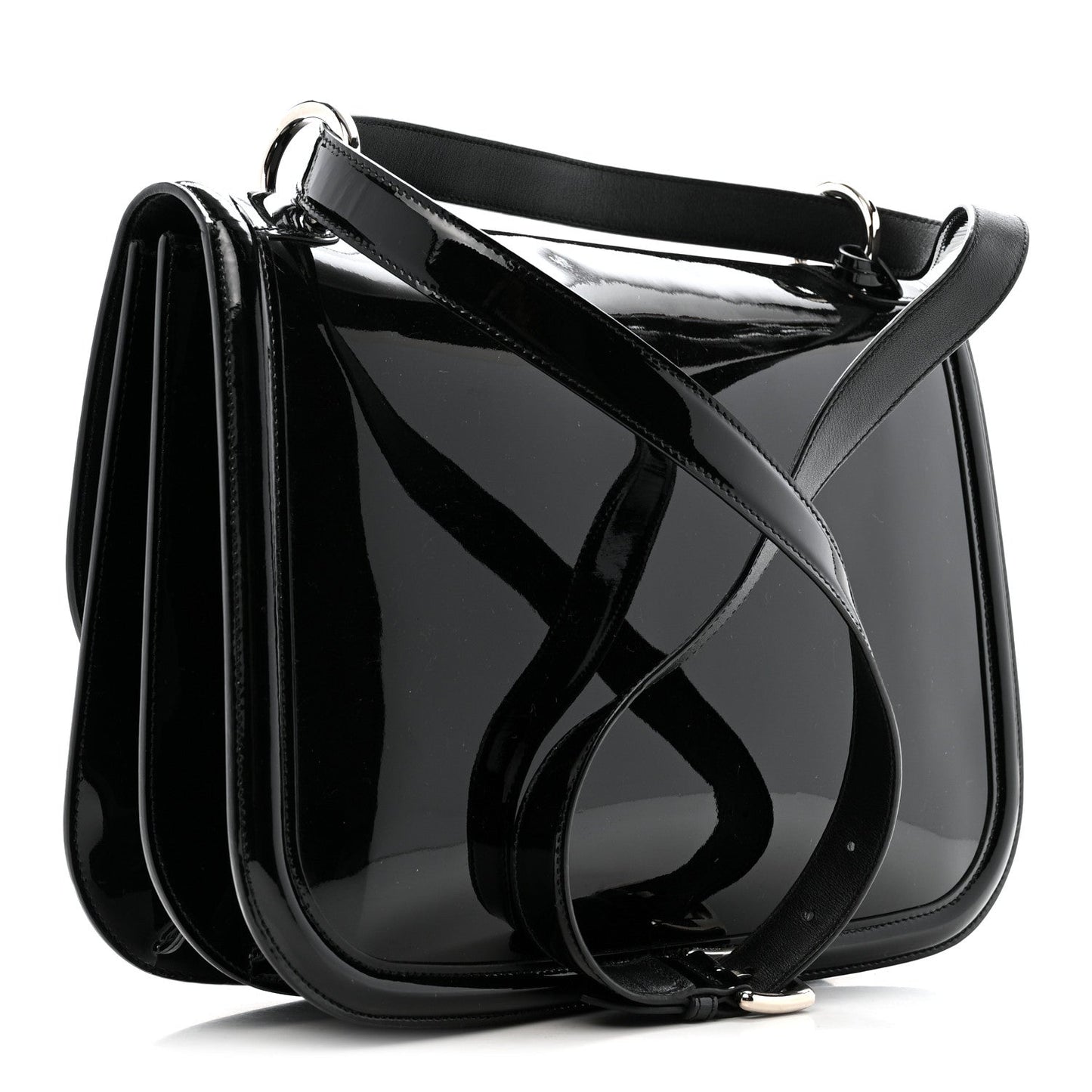 Patent Jody Shoulder Bag Black
