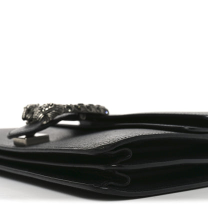 Pebbled Calfskin Small Dionysus Shoulder Bag Black