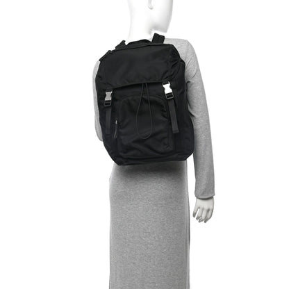 Tessuto Nylon Montagna Double Buckle Backpack Black