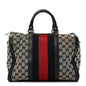 Monogram Selleria Calfskin Vintage Web Medium Boston Beige Blue