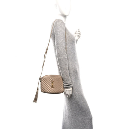 Calfskin Matelasse Monogram Lou Camera Bag Dark Beige