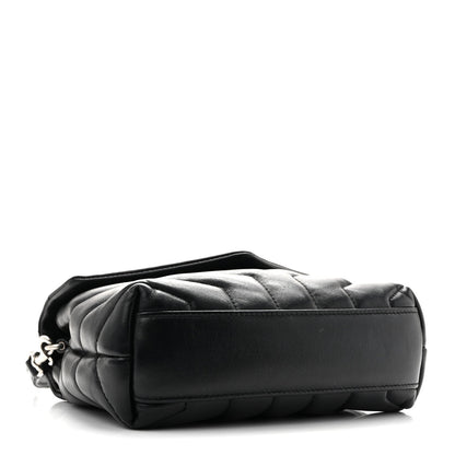 Calfskin Y Quilted Monogram Toy Loulou Crossbody Bag Black