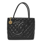 Caviar Quilted Medallion Tote Black