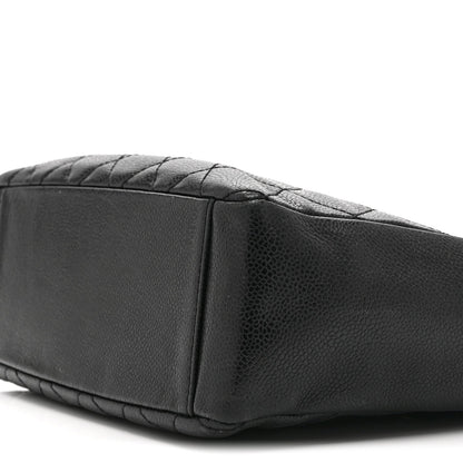 Caviar Quilted Petit Shopping Tote PST Black