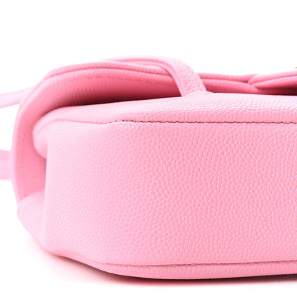Shiny Caviar Mini Preppy Coco Shoulder Bag Rose