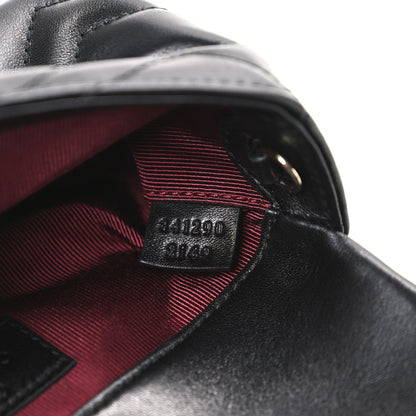 Lambskin Matelasse Mini GG Marmont Shoulder Bag Black