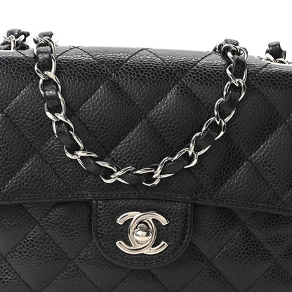 Caviar Quilted Mini Square Flap Black