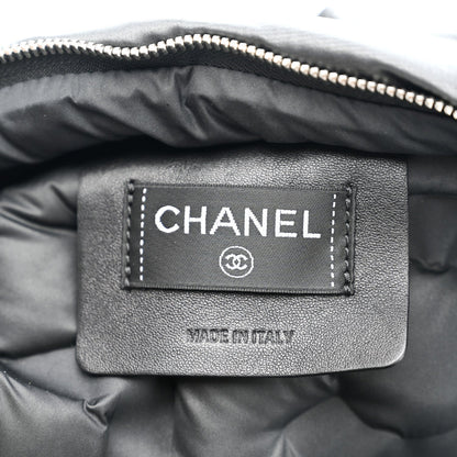 Nylon Embossed Small Doudoune Backpack Grey