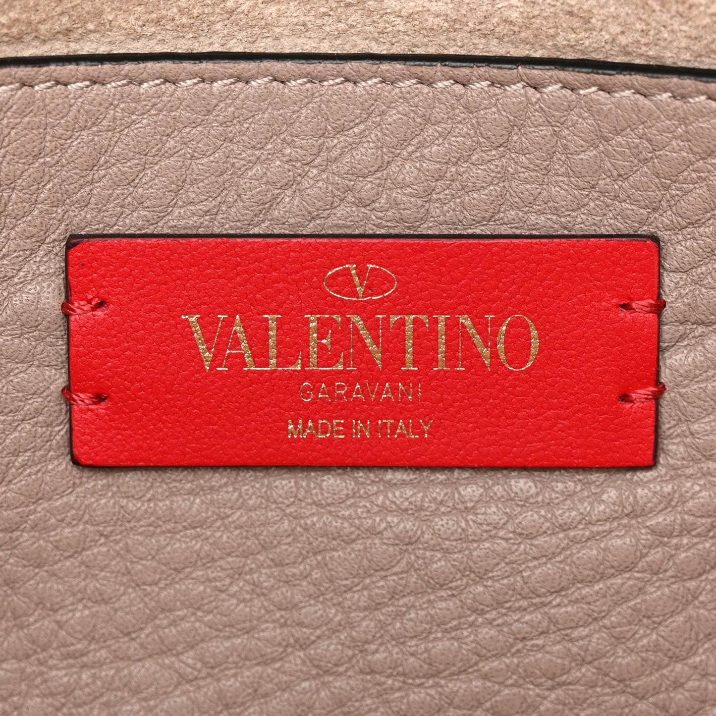 Grainy Calfskin Rockstud Double Flap Crossbody Bag Poudre