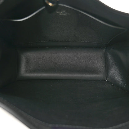 Grained Calfskin Rockstud Hobo Shoulder Bag Black