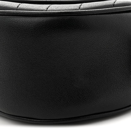 Sakai Be Green Calfskin Diagonal Stitched Mini Blondie Shoulder Bag Black