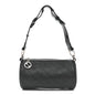 Sakai Be Green Calfskin Diagonal Stitched Mini Blondie Barrel Shoulder Bag Black