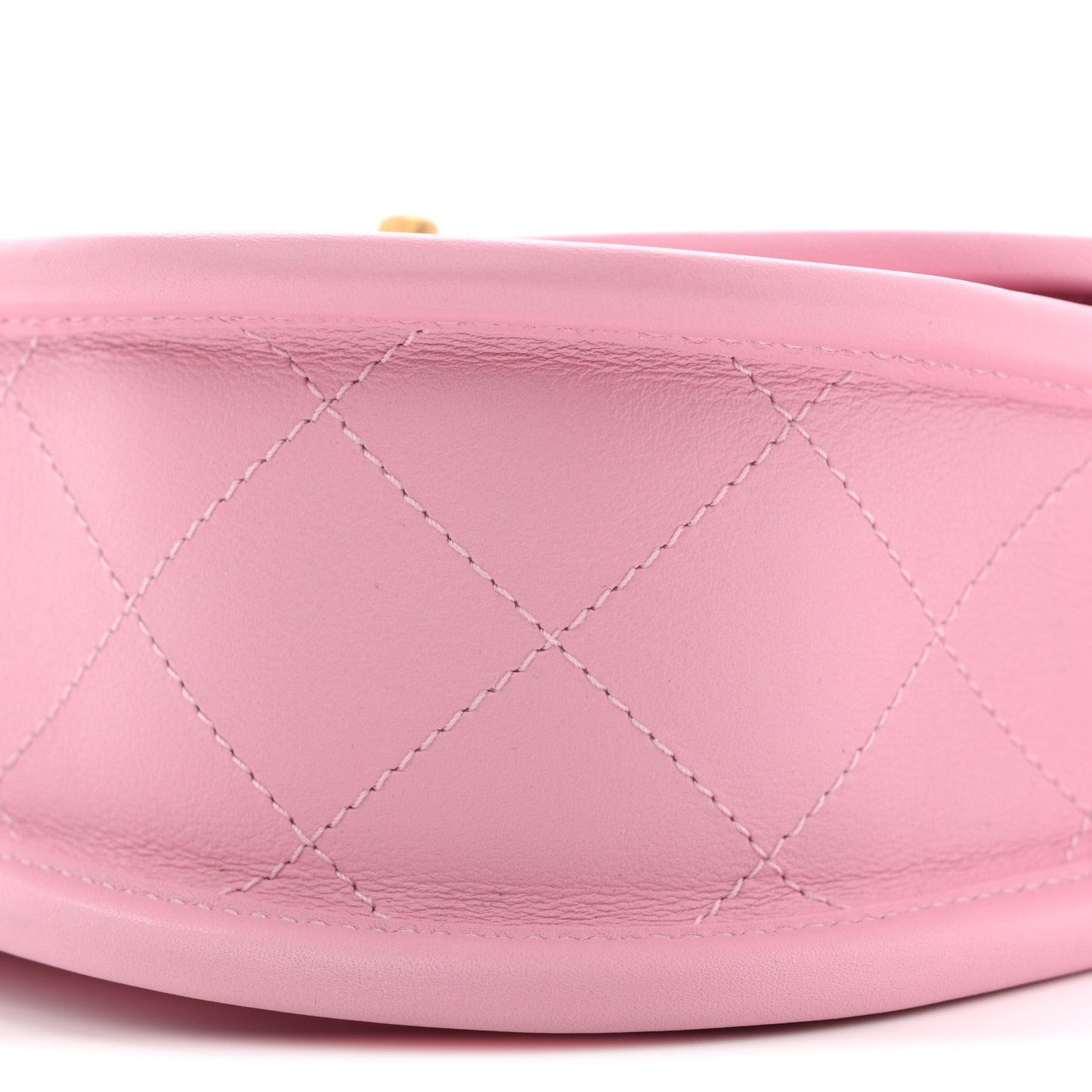 Calfskin Quilted Small Messenger Flap Light Pink