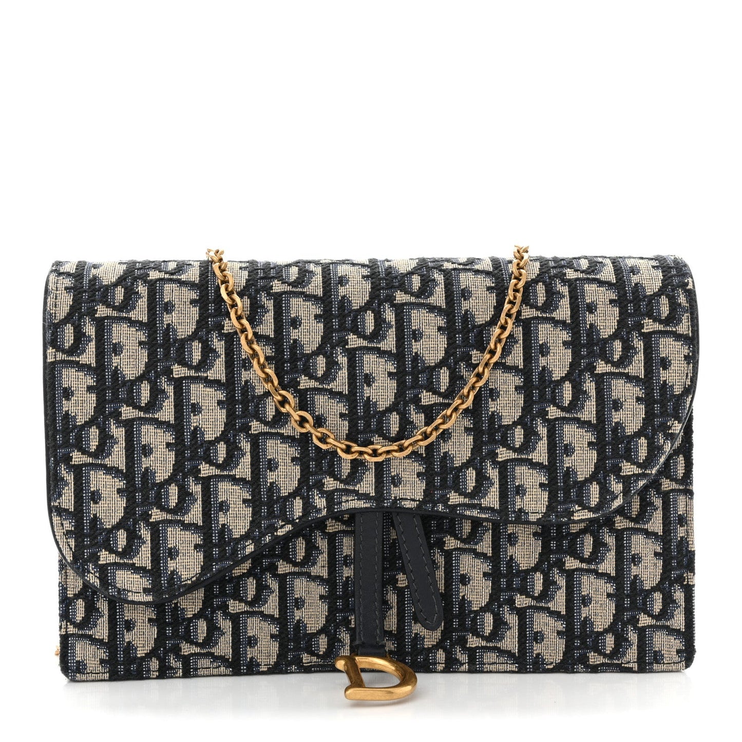 Oblique Saddle Chain Pouch Blue