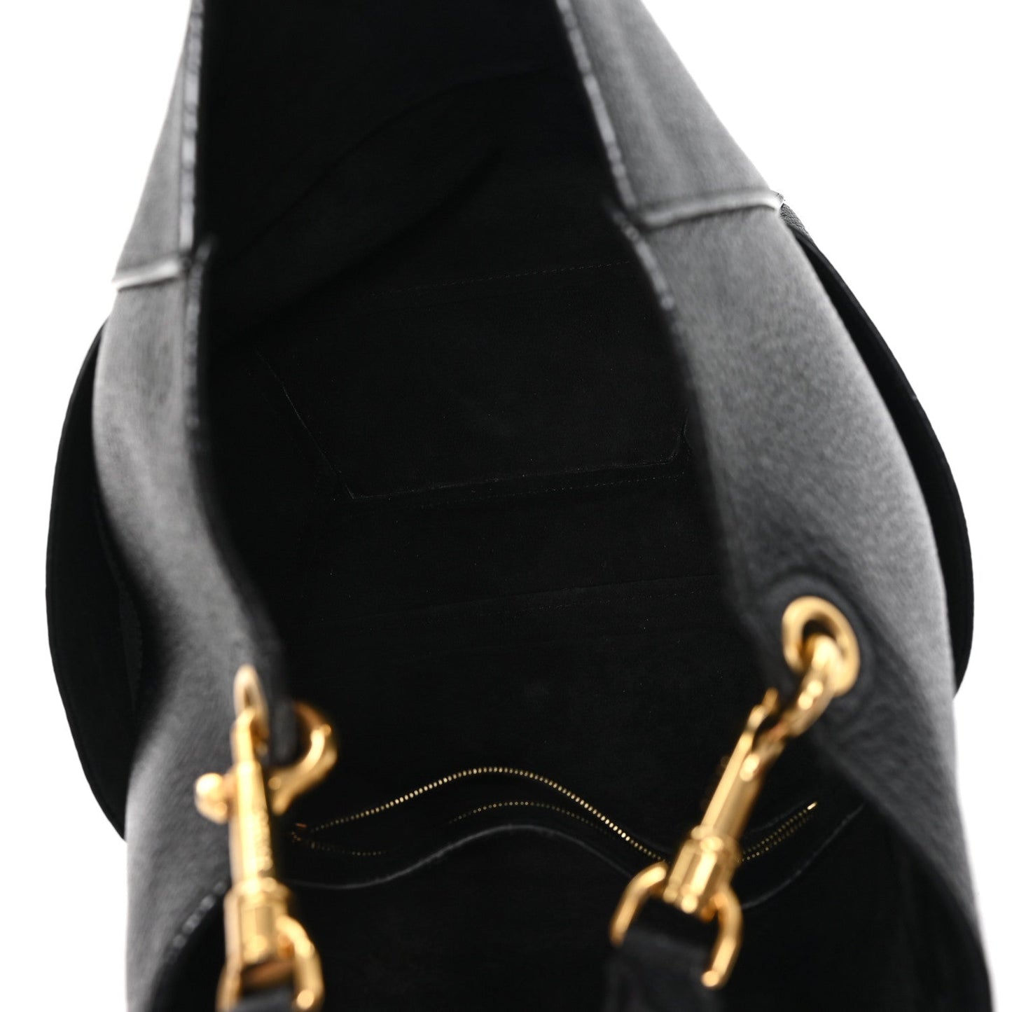 Soft Grained Calfskin Sangle Bucket Bag Black